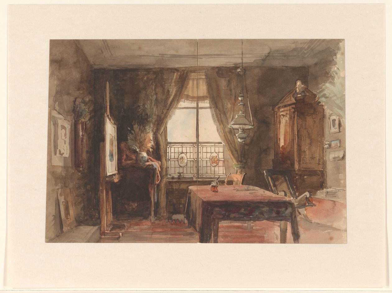 Interior del estudio de un pintor de Anonymous