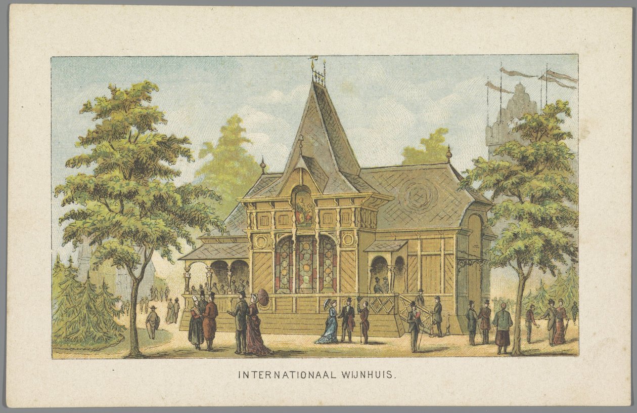 Casa Internacional del Vino en la Feria Mundial de Ámsterdam, 1883
Casa Internacional del Vino (título en el objeto)
Memoria de Ámsterdam en 1883 (título de la serie en el objeto) de Anonymous