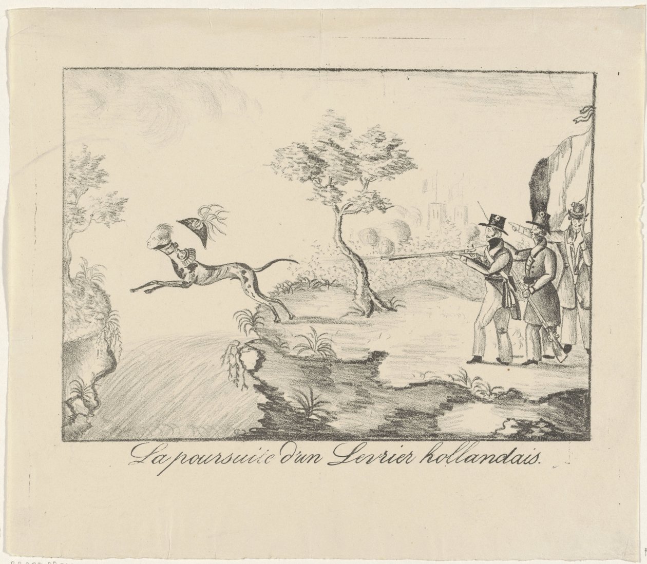 Cazando un galgo, 1830 La poursuite d