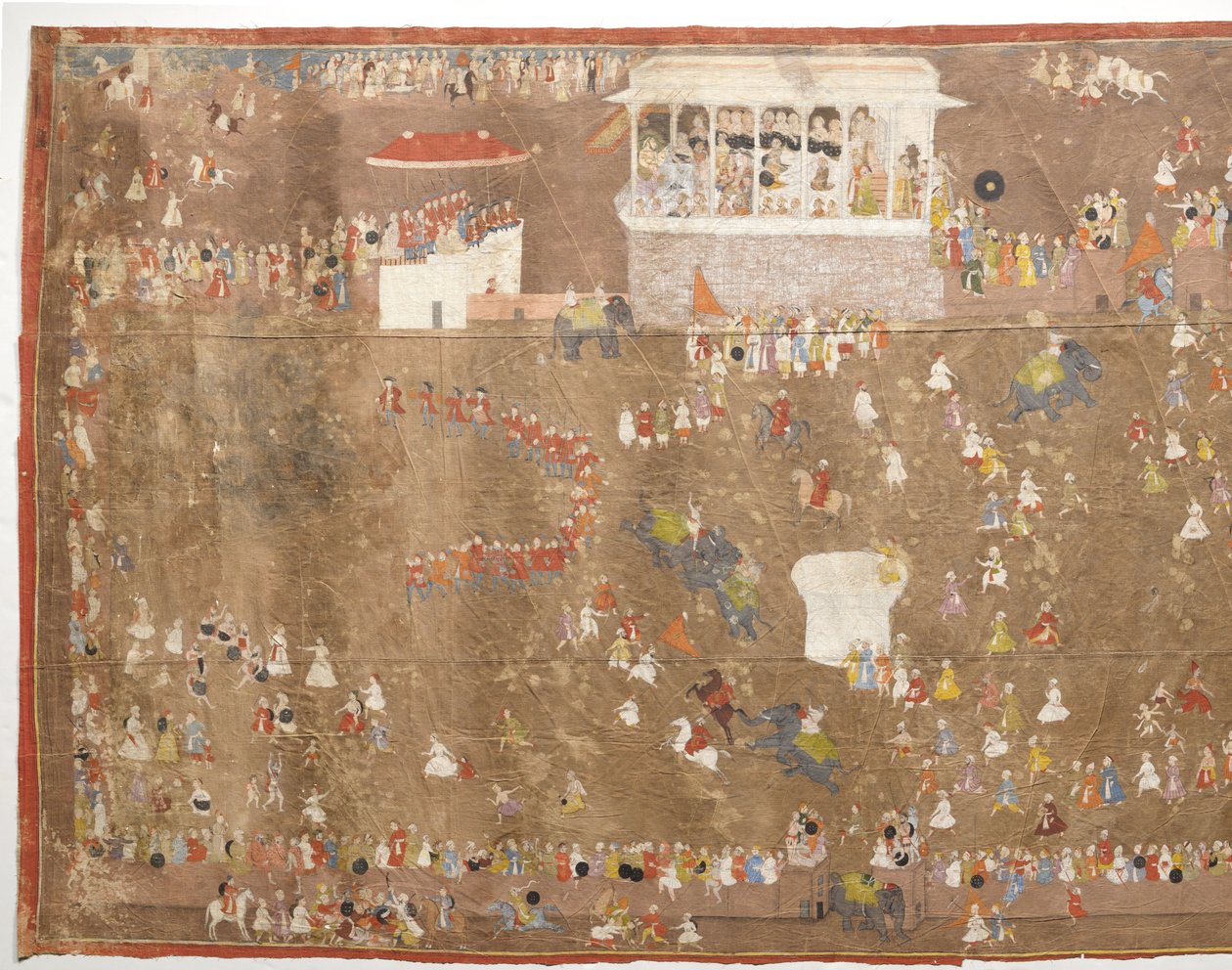 Embajada de Joan Ketelaar ante el Rey de Udaipur Maharana Sangram Singh de Udaipur entreteniendo a miembros de la Compañía Holandesa de las Indias Orientales dirigida por Johan Josua Ketelaar en 1711 de Anonymous