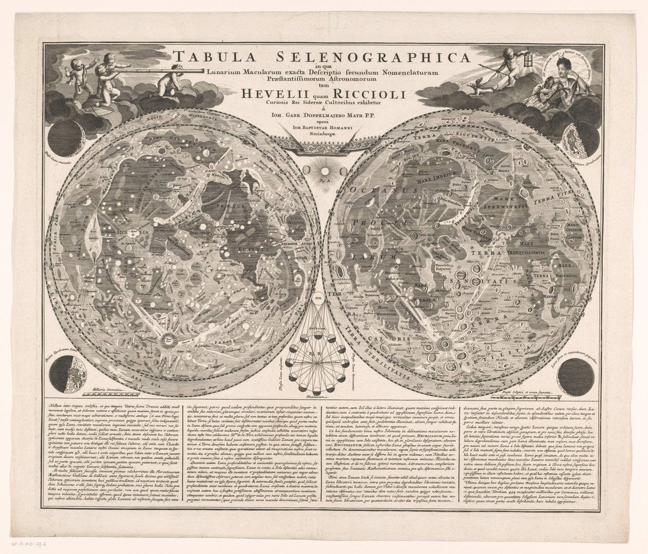 Kaart van de maan
Tabula selenographica in qua lunarium macularum exacta descriptio (...) (título en el objeto) de Anonymous