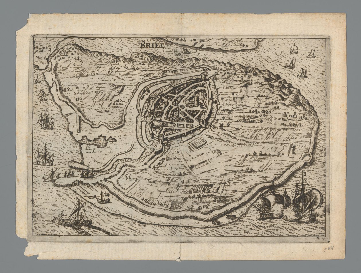 Mapa de la isla de Voorne y mapa de Brielle, 1572
Briel (título en el objeto) de Anonymous