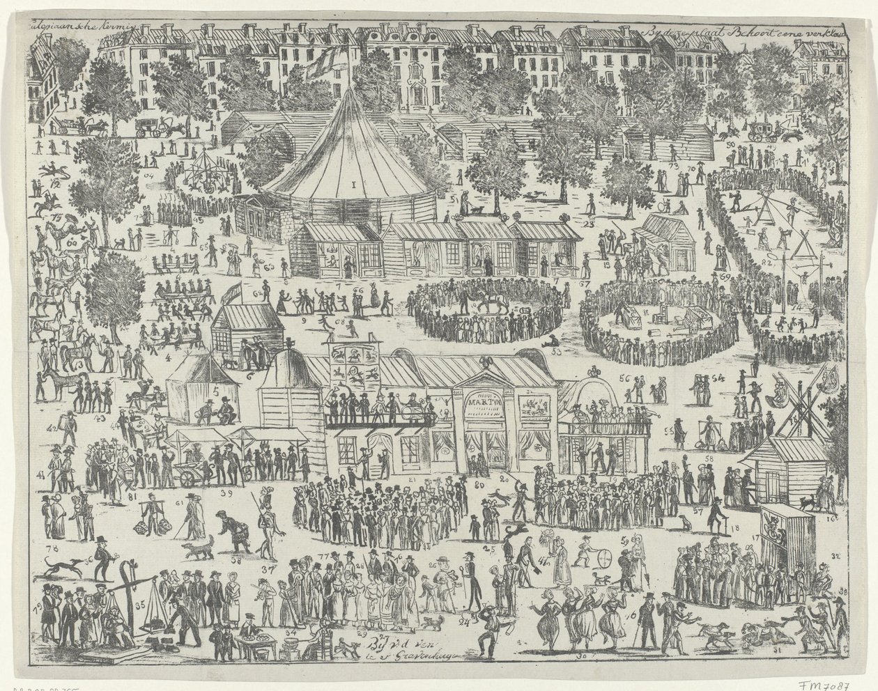Feria en una plaza de La Haya, 1845 Feria Utópica (título sobre objeto) de Anonymous
