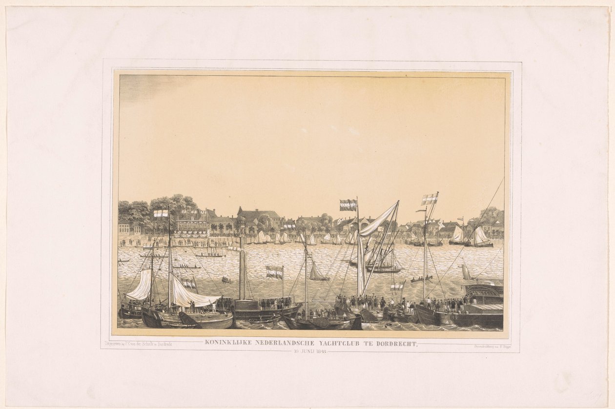 Koninklijke Nederlandsche Yachtclub en Dordrecht, 10 de junio de 1848 (título sobre el objeto) de Anonymous