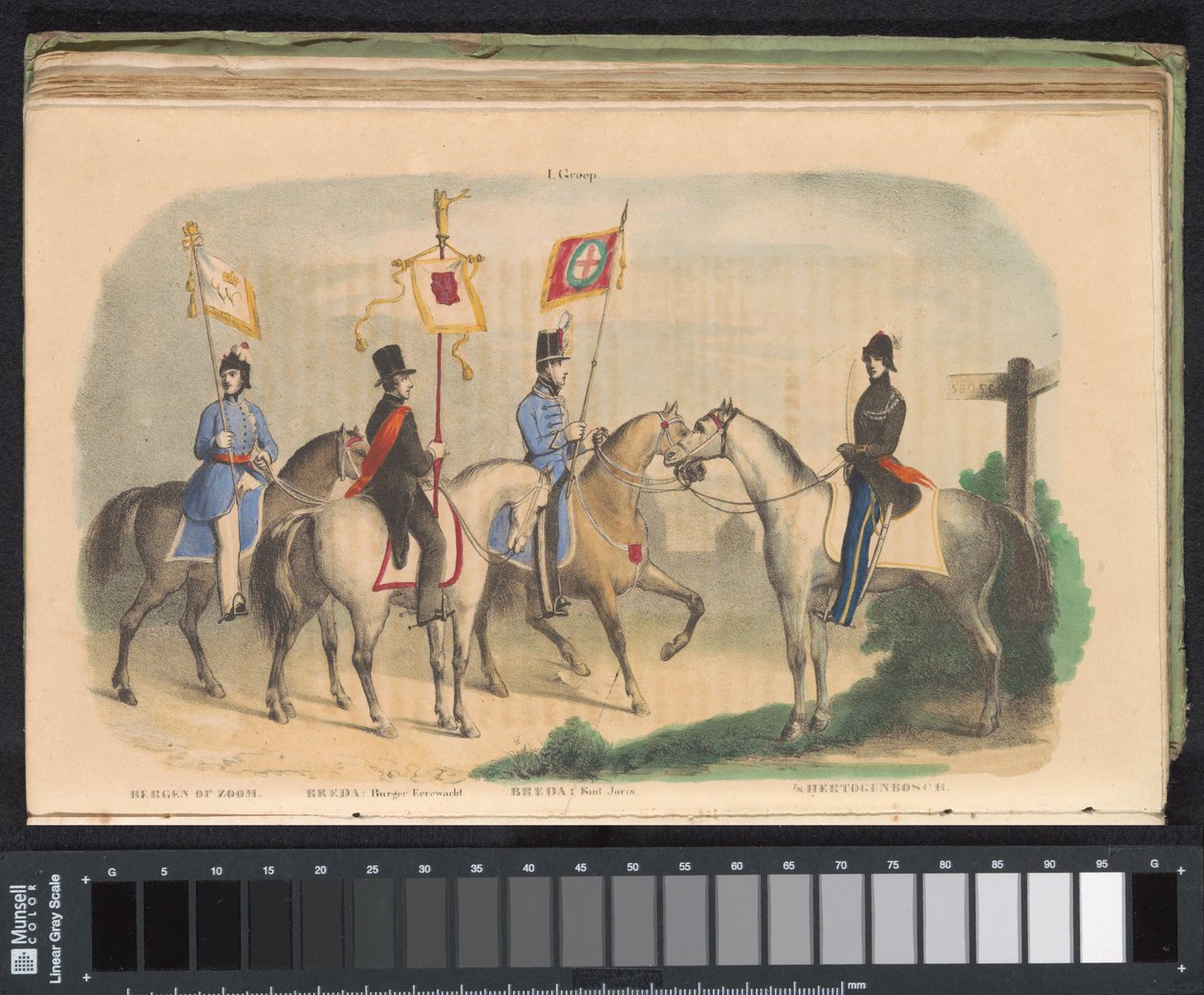 Trajes y estandartes de las guardias de honor de Bergen op Zoom, Breda y 