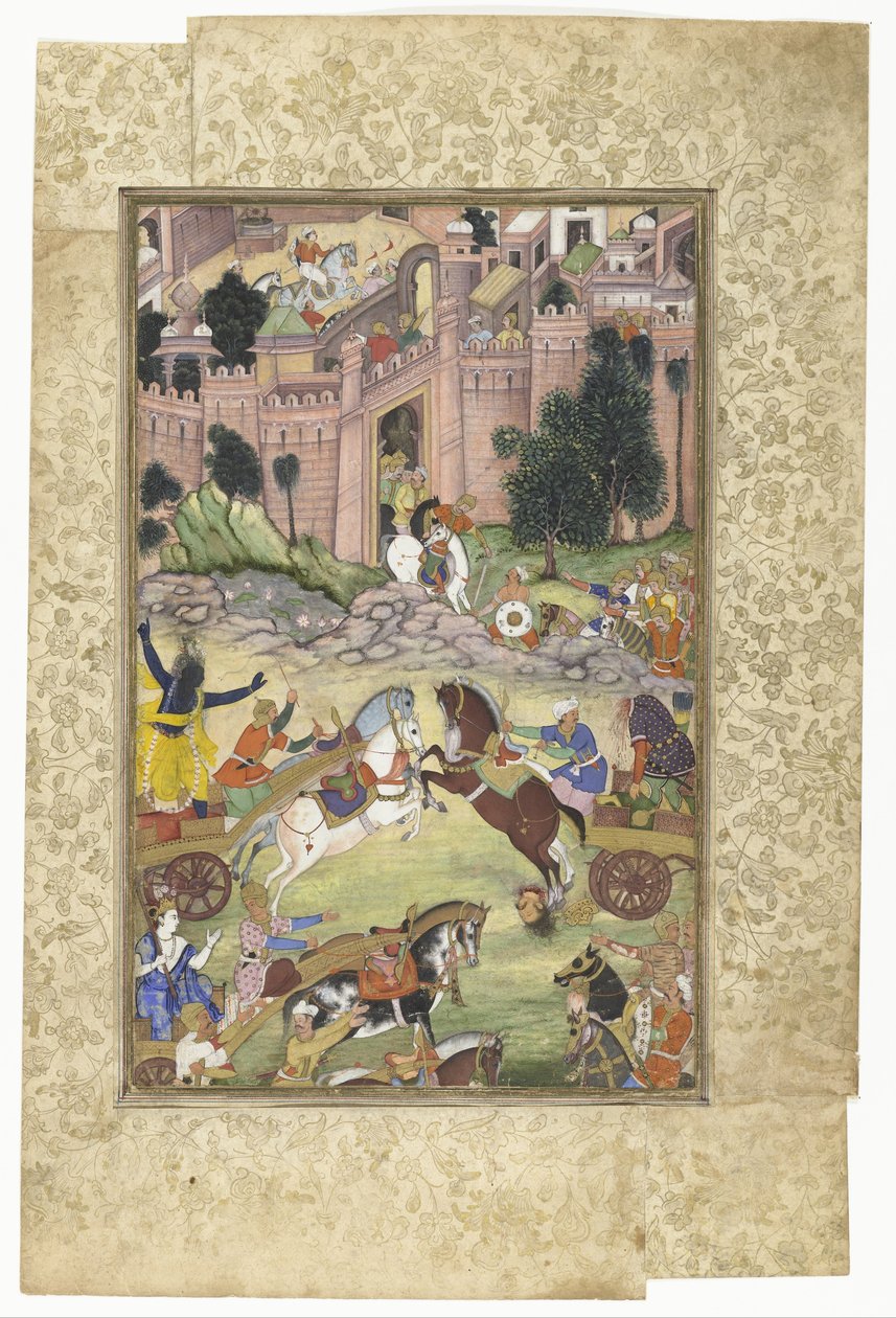 Krishna mata al demonio Sri Gala (escena del Harivamsa) de Anonymous
