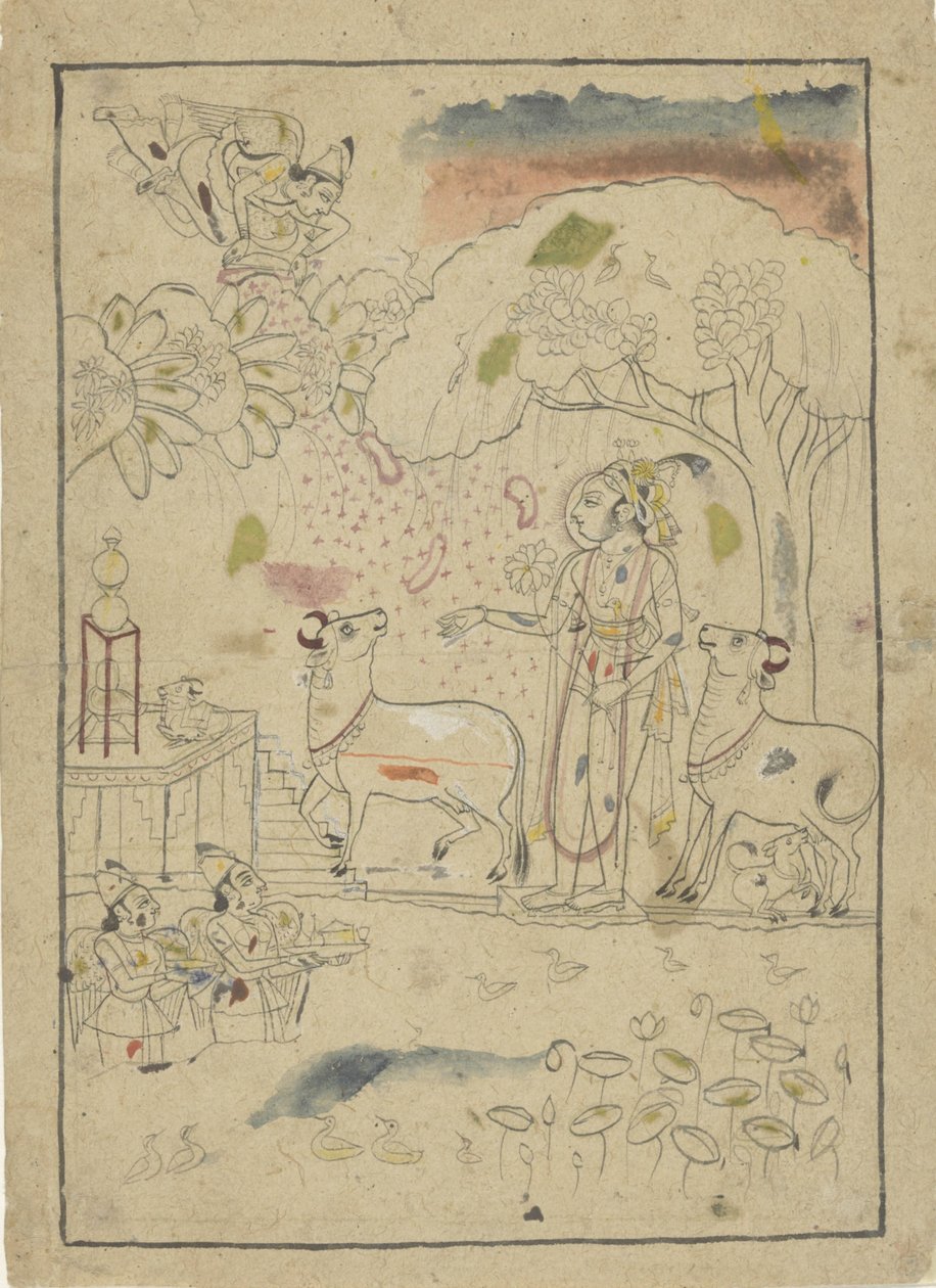 Krishna con pruebas de linga-altaar de Anonymous