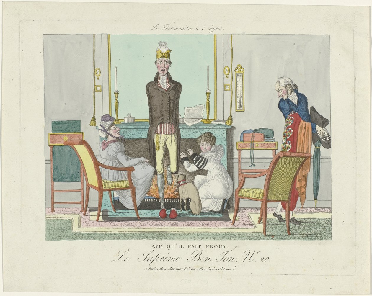 Le Supreme Bon Ton, El termómetro de 8 grados, 1800-1815, No. 20: Sí, hace frío. de Anonymous