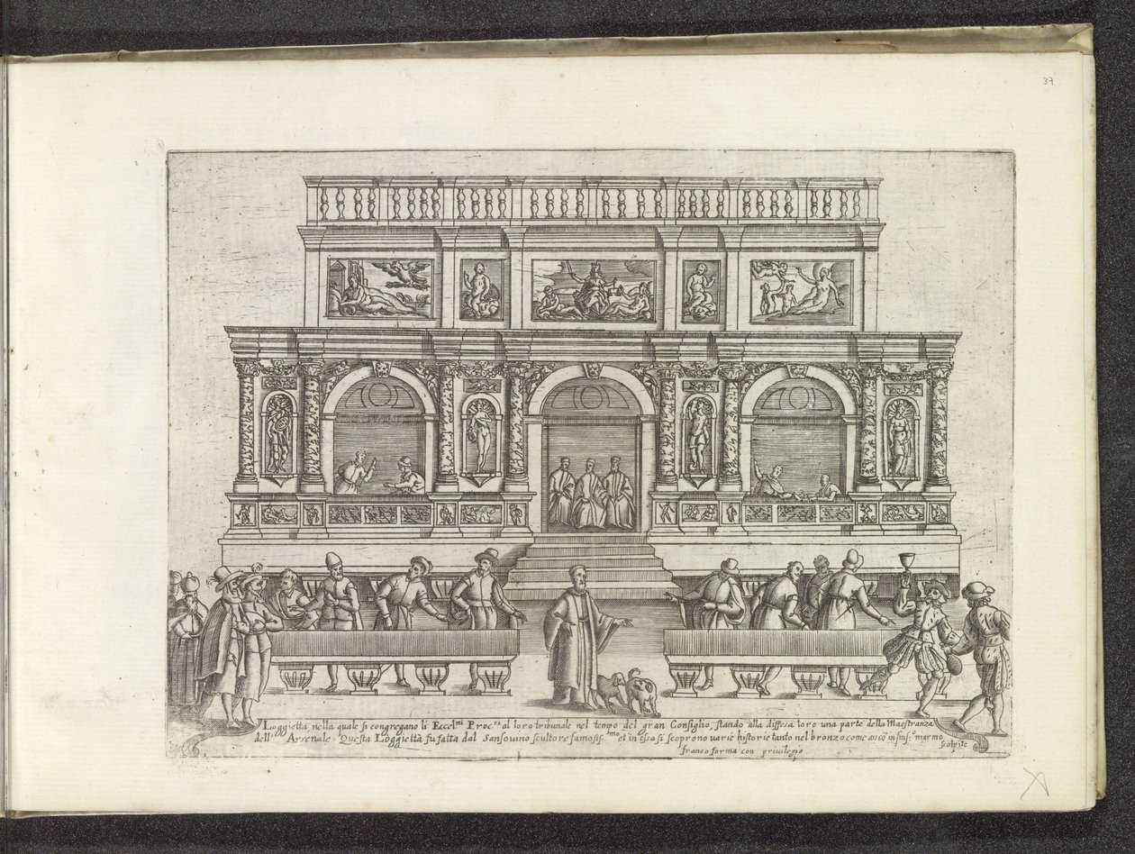 Loggetta del Sansovino op het San Marcoplein te Venetië Scènes uit het Venetiaanse leven (título de la serie) Habiti d