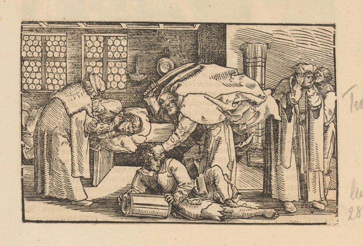 Hombre en el otorrinolaringólogo y Peter que corta la oreja de Malchus de Anonymous