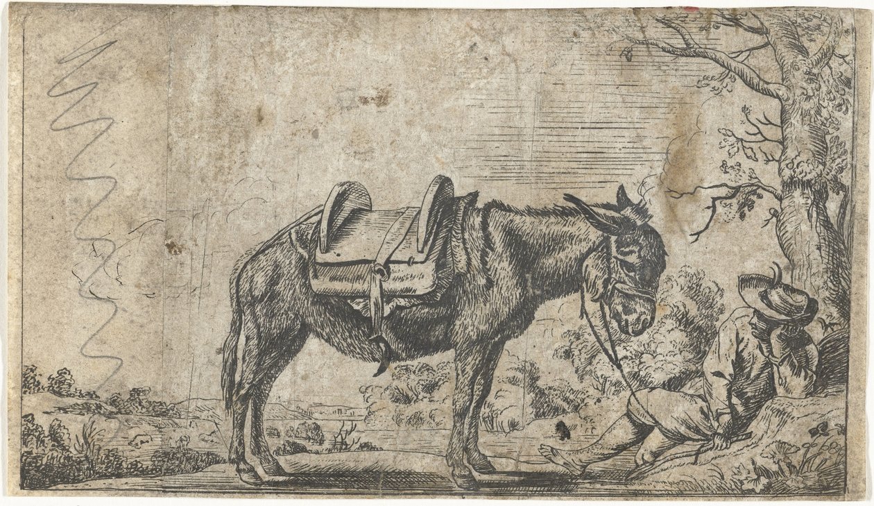 hombre con burro de Anonymous