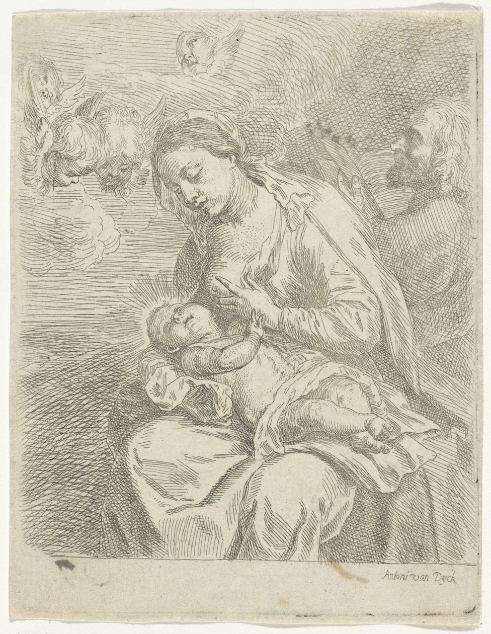 María amamantando al niño Cristo de Anonymous