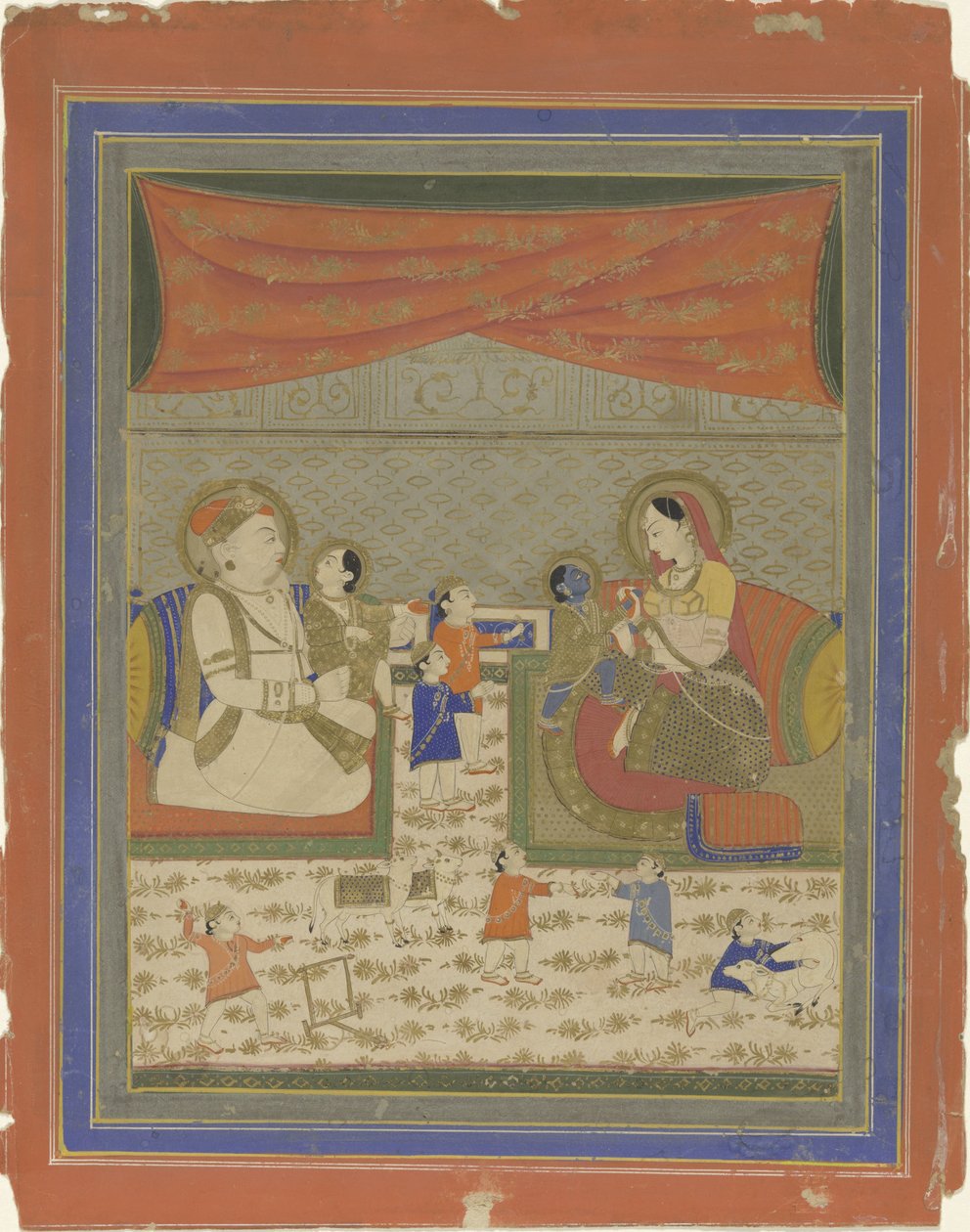 Nanda y Yasoda con Krishna y Balarama de Anonymous