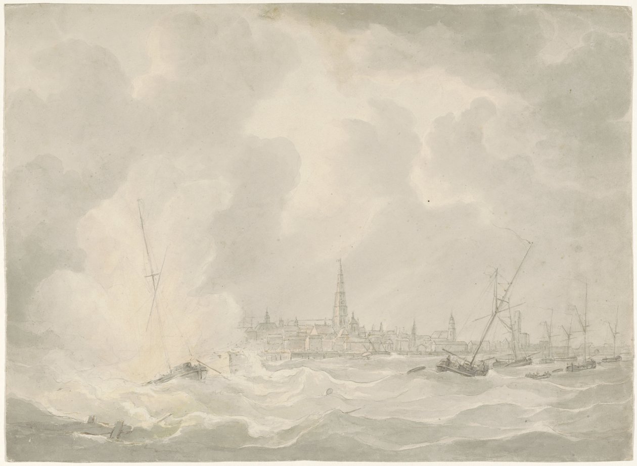 Explosión del barco de Jan van Speijk, 1831 de Anonymous