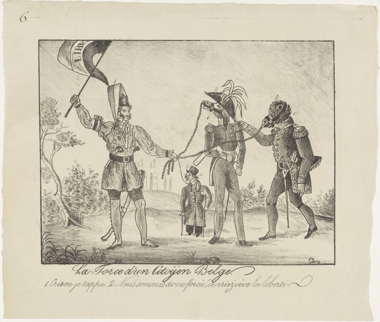 Belga rebelde mantiene a los holandeses encadenados, 1830 La force d