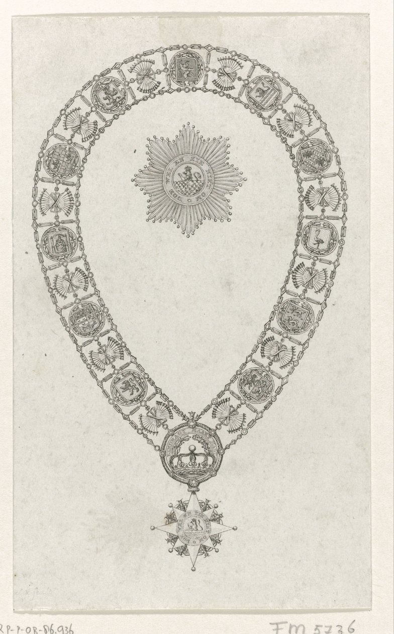Cadena de la orden con la gran cruz de la Real Orden de Holanda, 1807 de Anonymous