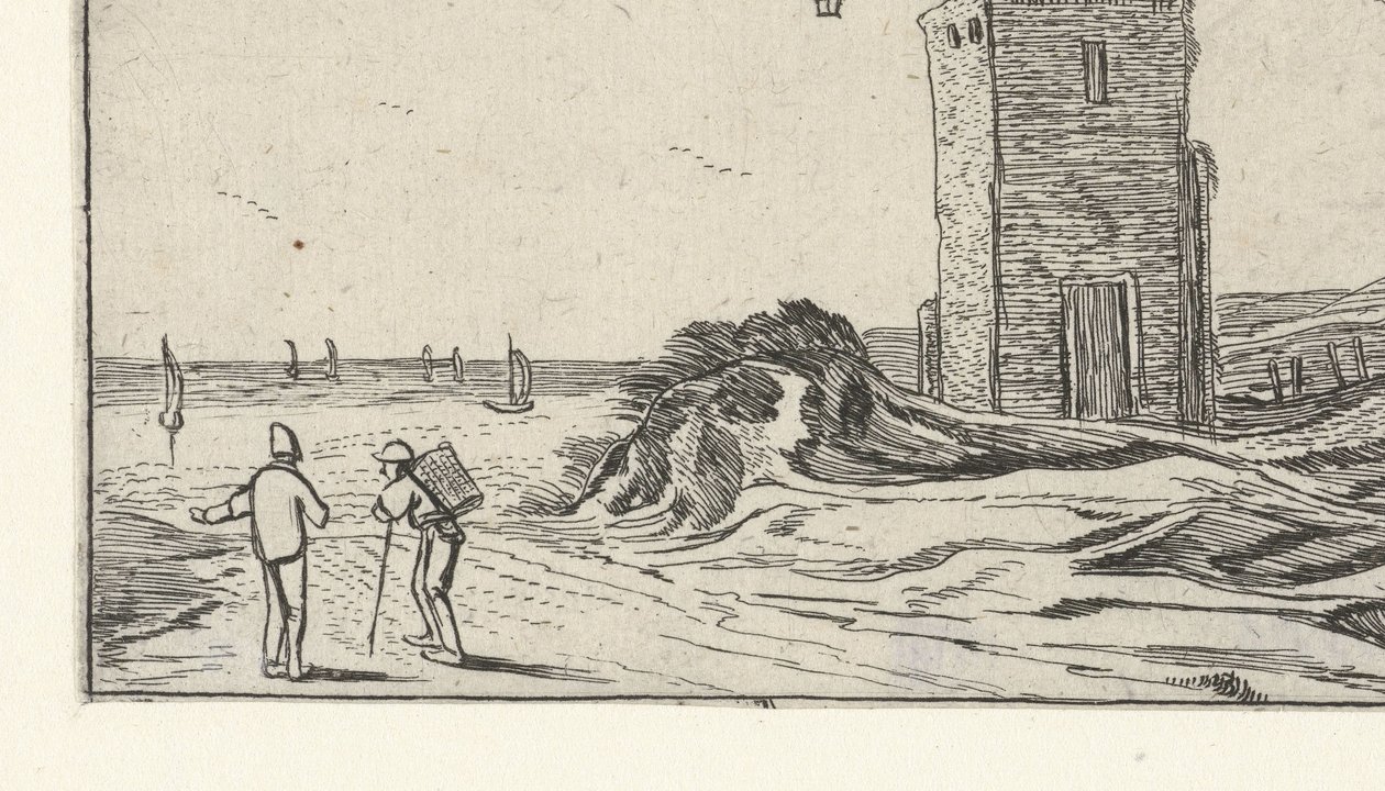 Camino más allá de un faro junto a la playa Paisajes después de Esaias van de Velde (título de la serie) de Anonymous