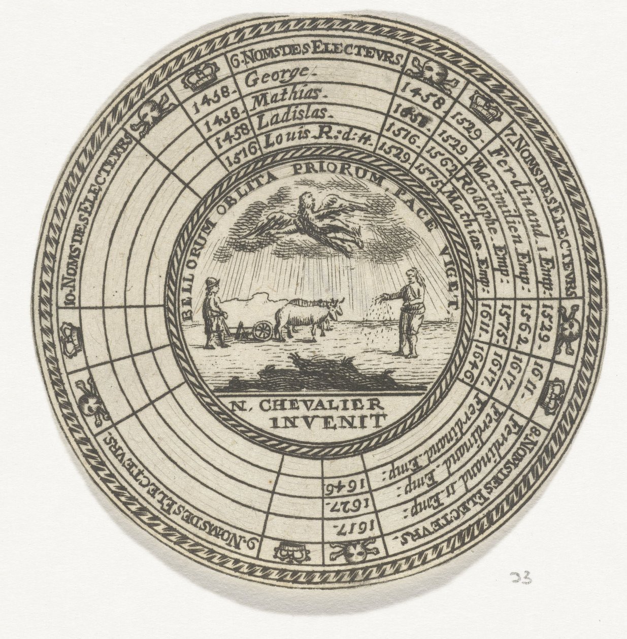 Medalla con un emblema y los nombres de los reyes de Bohemia de Anonymous