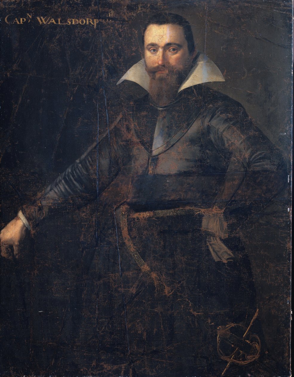 Retrato de Bartholomeus Andrio Walsdorffer, capitán de una compañía suiza para el reparto de Frisia, fallecido en Bergen-op-Zoom de Anonymous