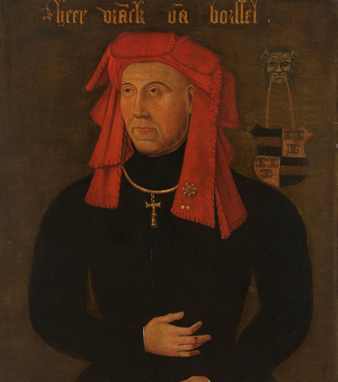 Retrato de Frank van Borselen, señor de Sint Maartensdijk y Stadtholder de Holanda, cuarto marido de Jacoba de Baviera, condesa de Holanda y Zelanda (Jacqueline, condesa de Hainaut) de Anonymous