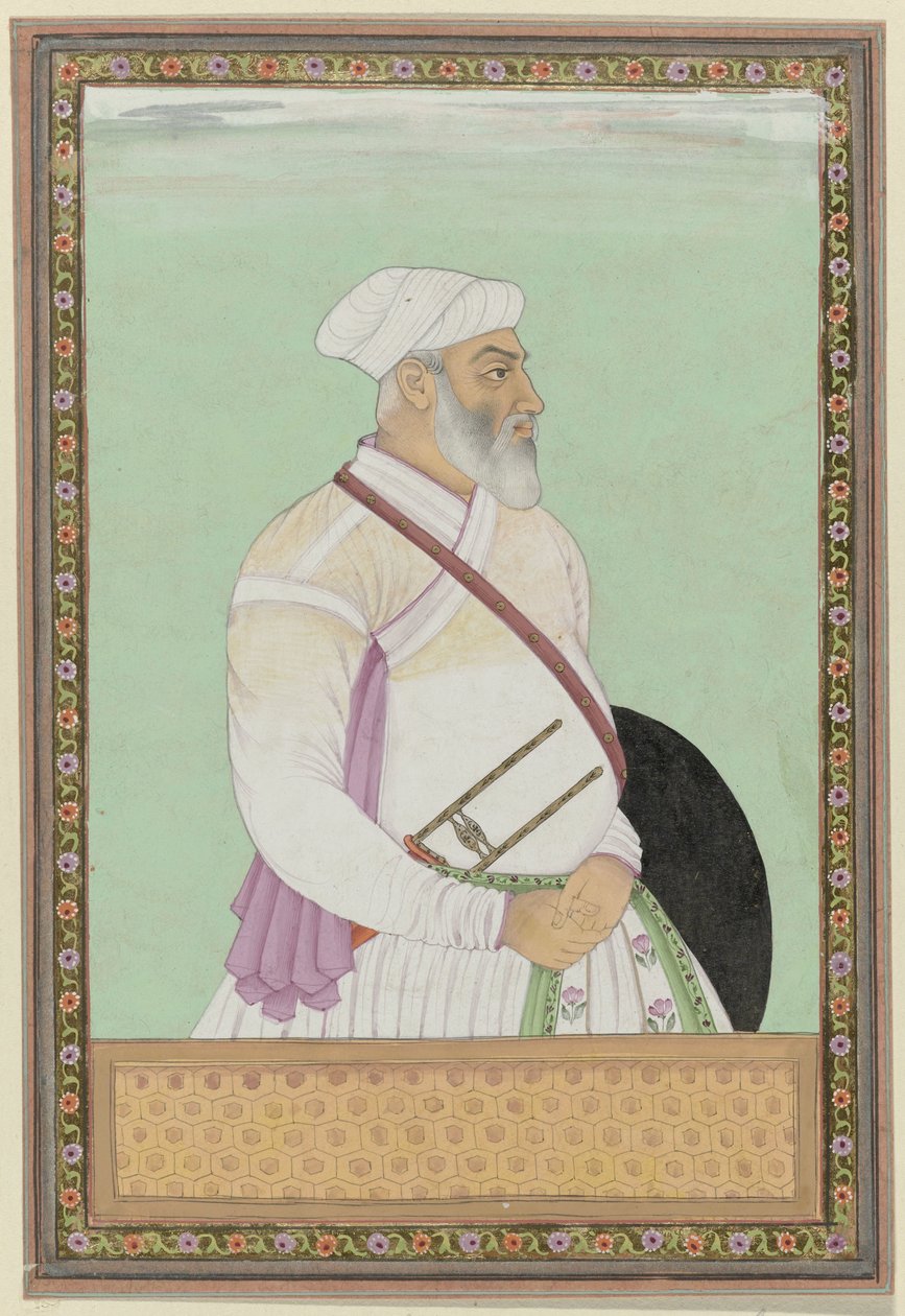 Retrato de Dalil-khan, gran visir de Aurangzeb, ha sido gobernador (subagar) de la provincia del Decán; es de los Rohela Pathans de Anonymous