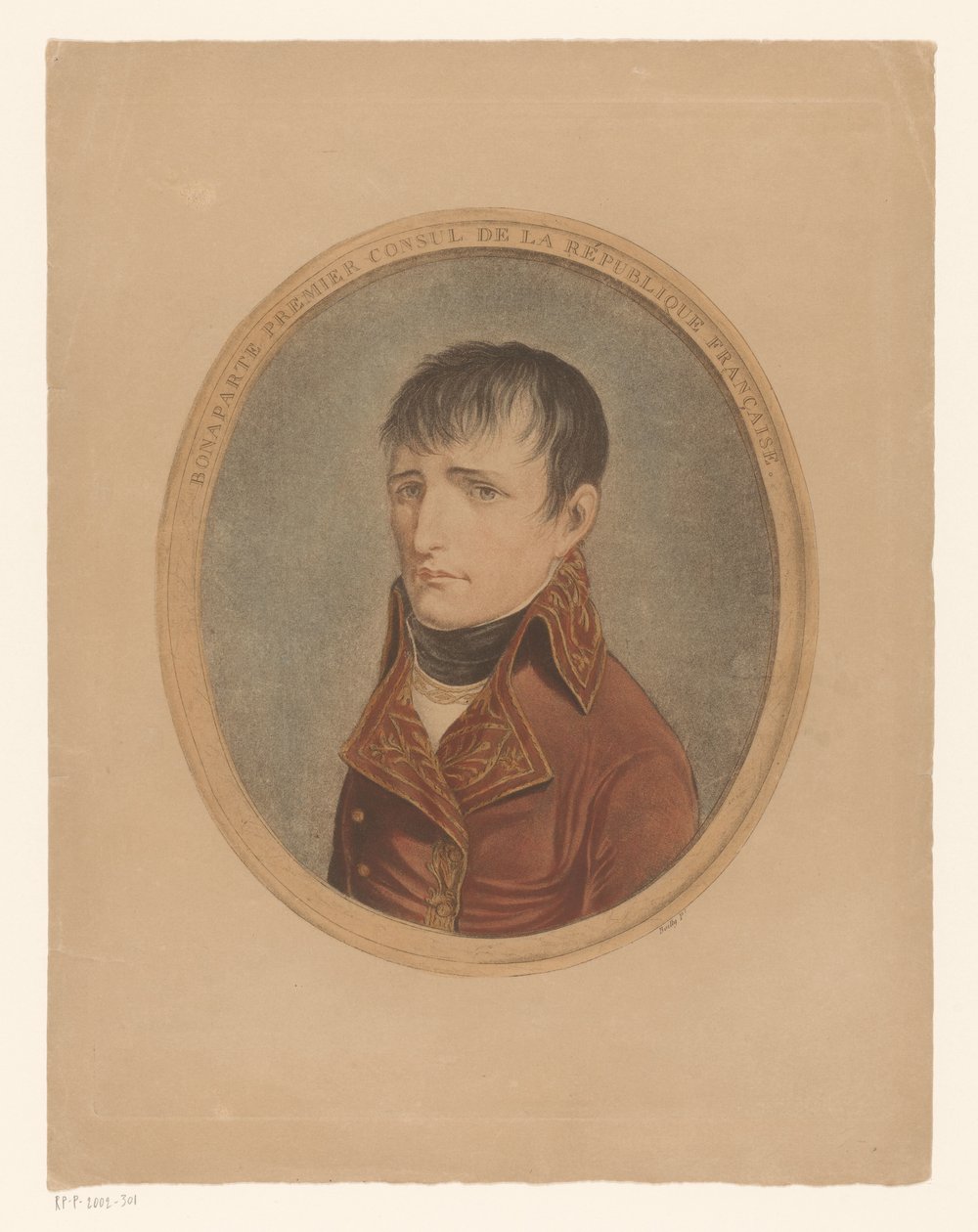 Retrato de Napoleón I Bonaparte, keizer de Fransen Bonaparte Primer Cónsul de la República Francesa (título sobre objeto) de Anonymous