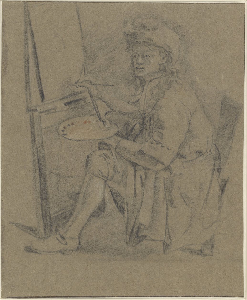 Retrato de Thomas Wijck, delante de su caballete de Anonymous