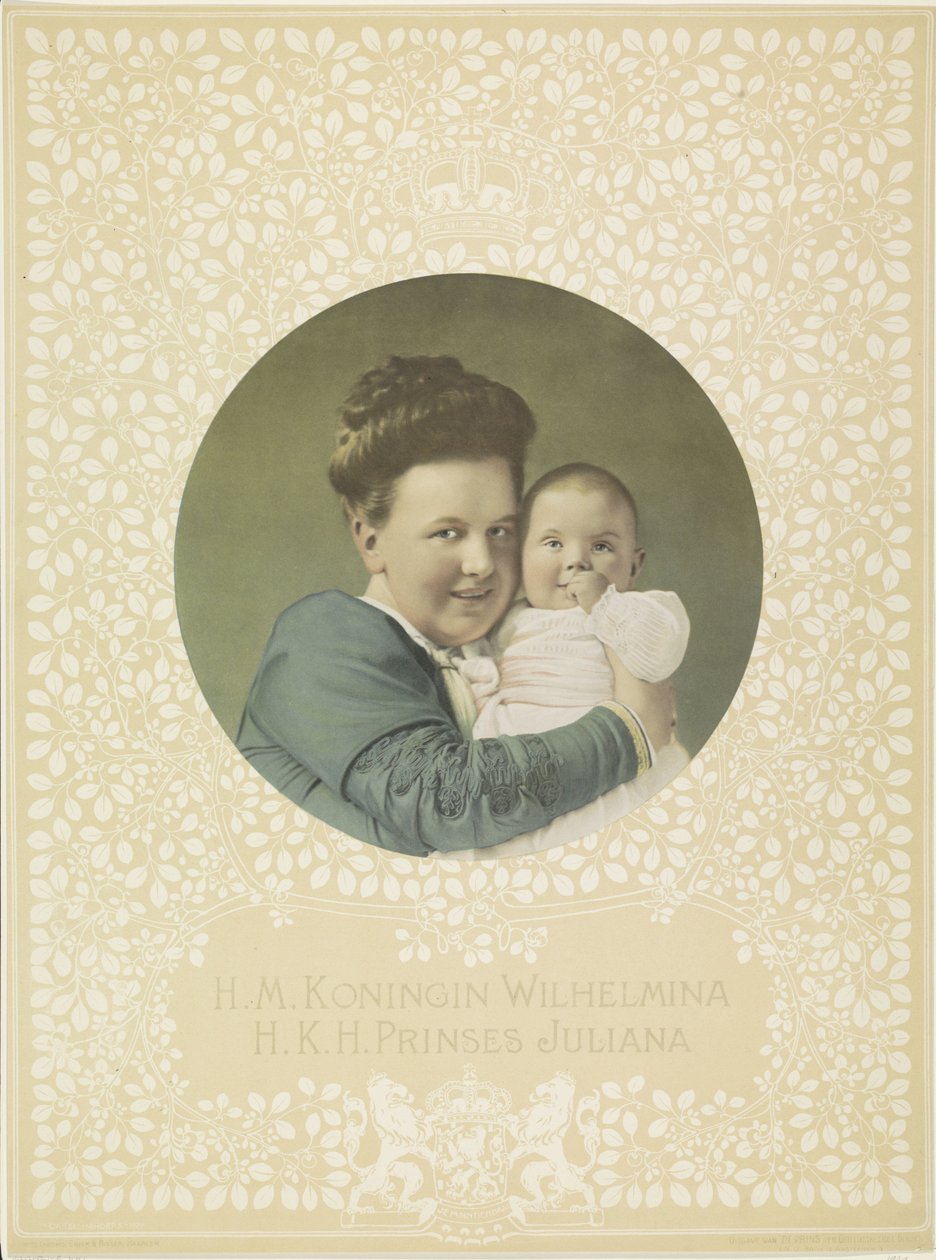 Retrato de Guillermina, reina de los Países Bajos, y Juliana, reina de los Países Bajos de Anonymous