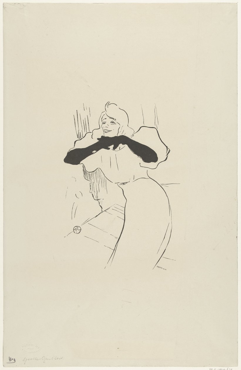 Retrato de la actriz Yvette Guilbert en su actuación en Linger longer loo
Yvette Guilbert Linger longer loo de Anonymous