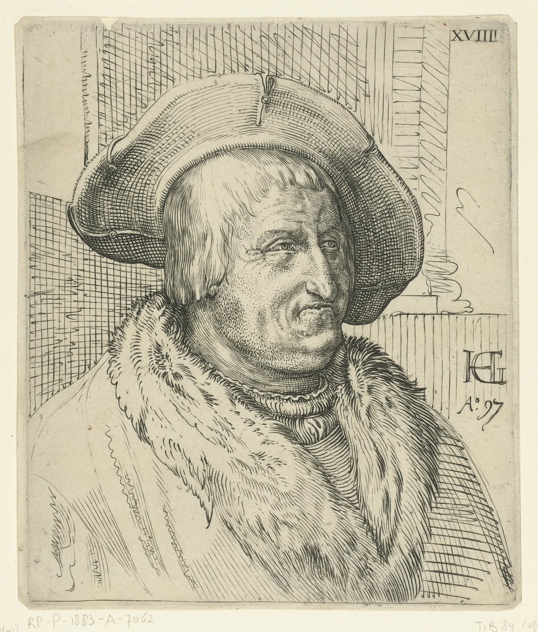 retrato, de, un, hombre, con, un, sombrero de Anonymous