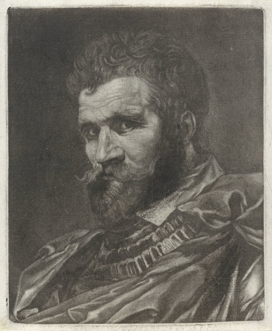 Retrato de un hombre desconocido con armadura. de Anonymous