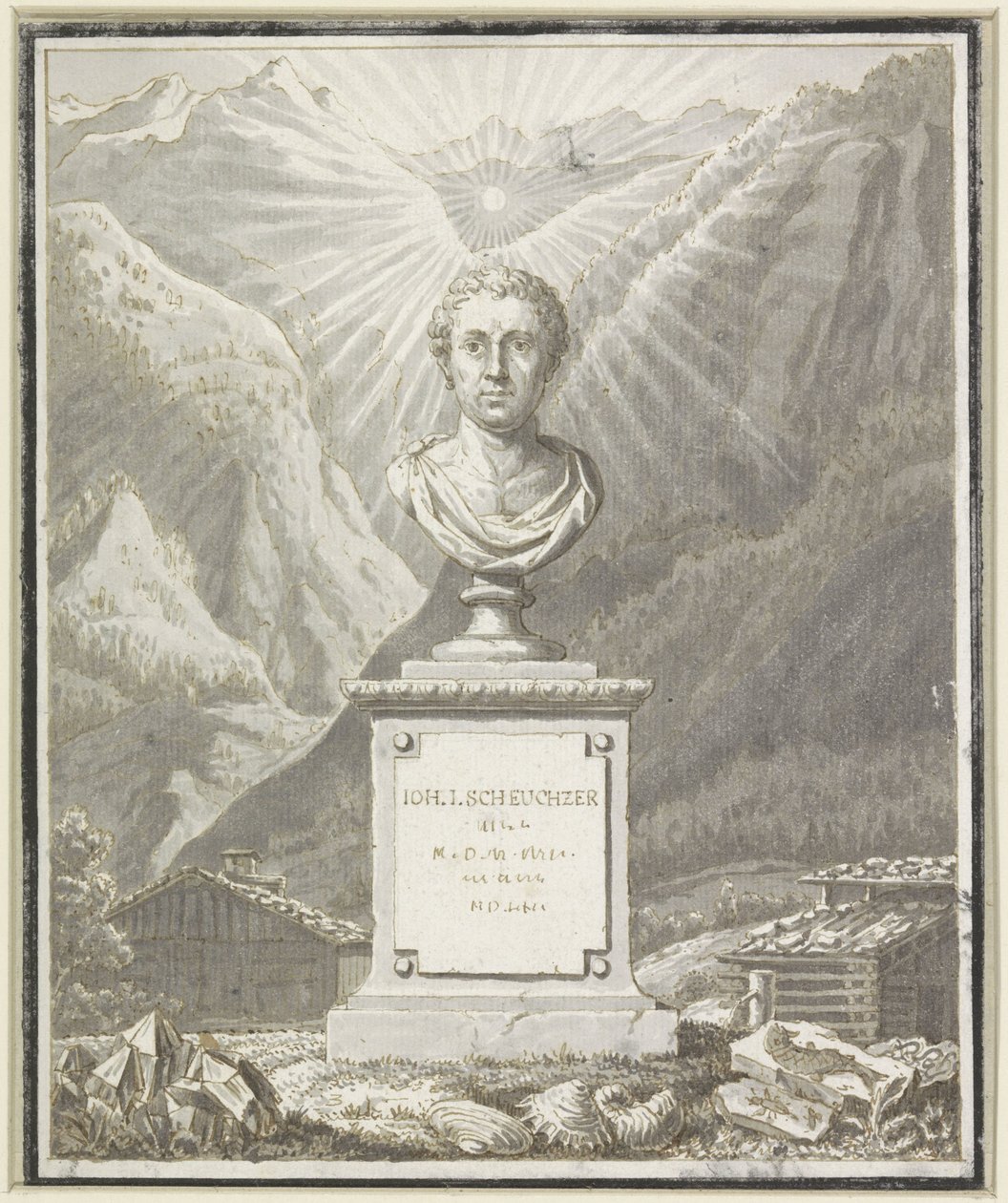 Busto retrato de Johann Jakob Scheuchzer de Anonymous