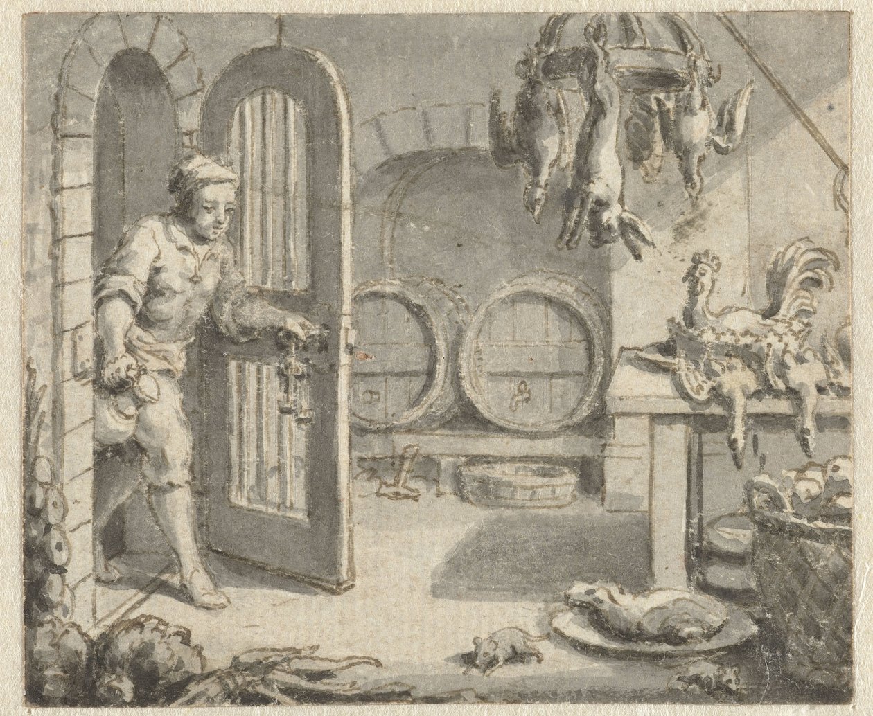 Rata de ciudad y rata de campo
Diseños de ilustraciones para una edición de las Fábulas de Jean de la Fontaine (título de la serie) de Anonymous