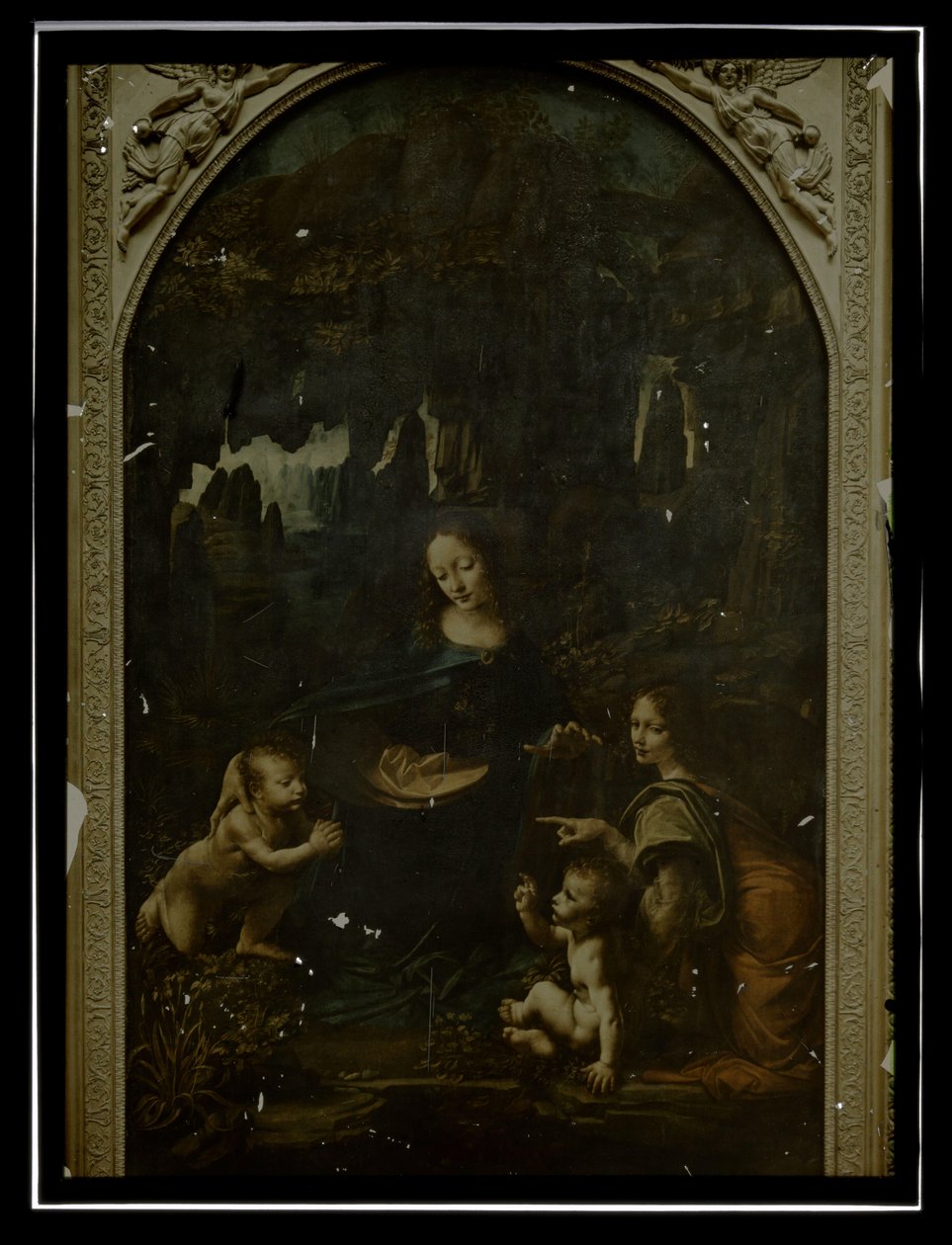 Reproducción de Leonardo da Vinci, Virgen en las rocas, Louvre de Anonymous