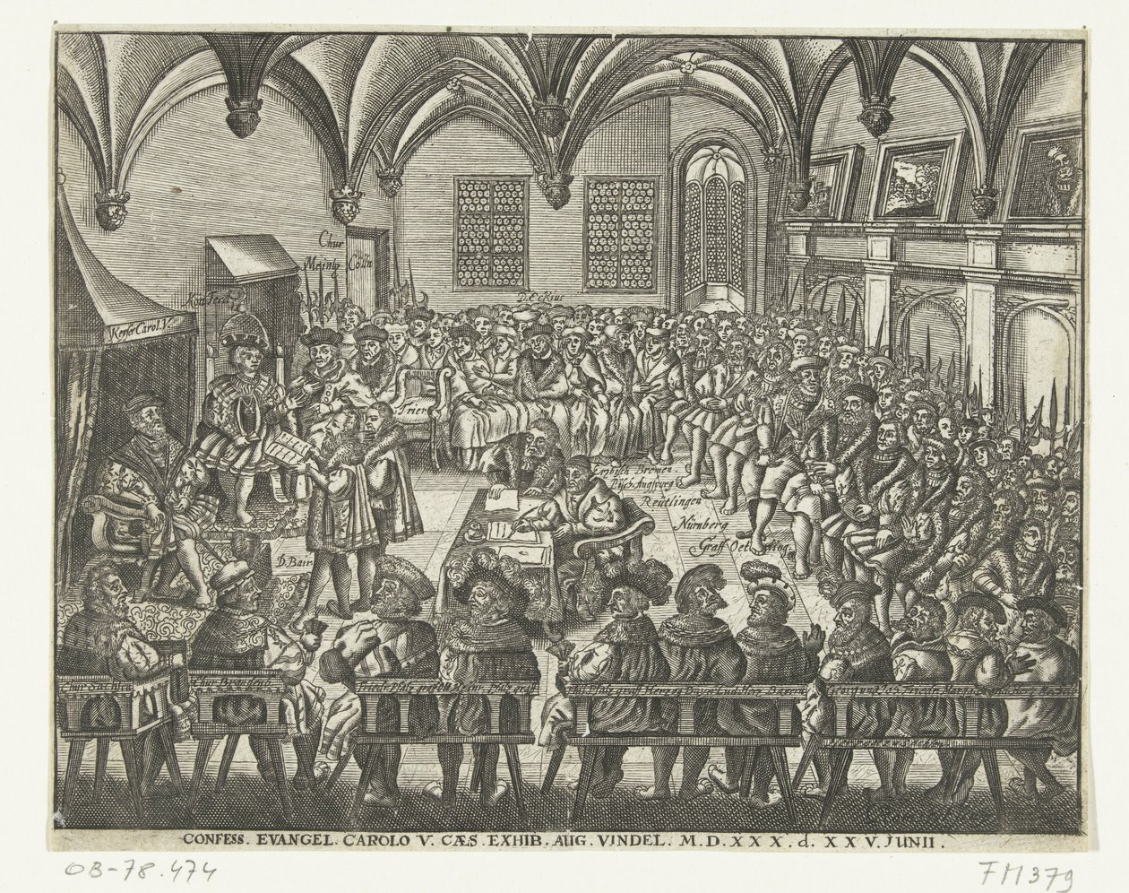 Dieta de Augsburgo, 1530 Confesión. Evangelio. Carolo V. Caes. Exhibición. Ago. Findel. M.D.XXX. d. XXV. Junii (título sobre el objeto) de Anonymous