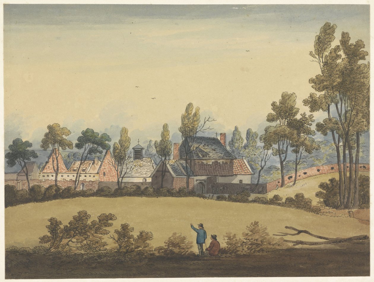 Ruinas de Hougoumont Siete platos de Waterloo y sus alrededores (título de la serie) de Anonymous