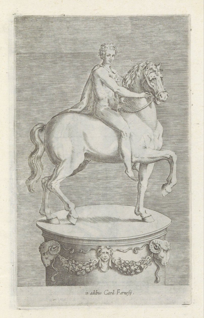 Sculptuur van een naakte jongen op een paard Antieke sculptn en Roma (título de la serie) Los íconos de las estatuas antiguas de la ciudad de Roma que se ven en lugares públicos (título de la serie) de Anonymous