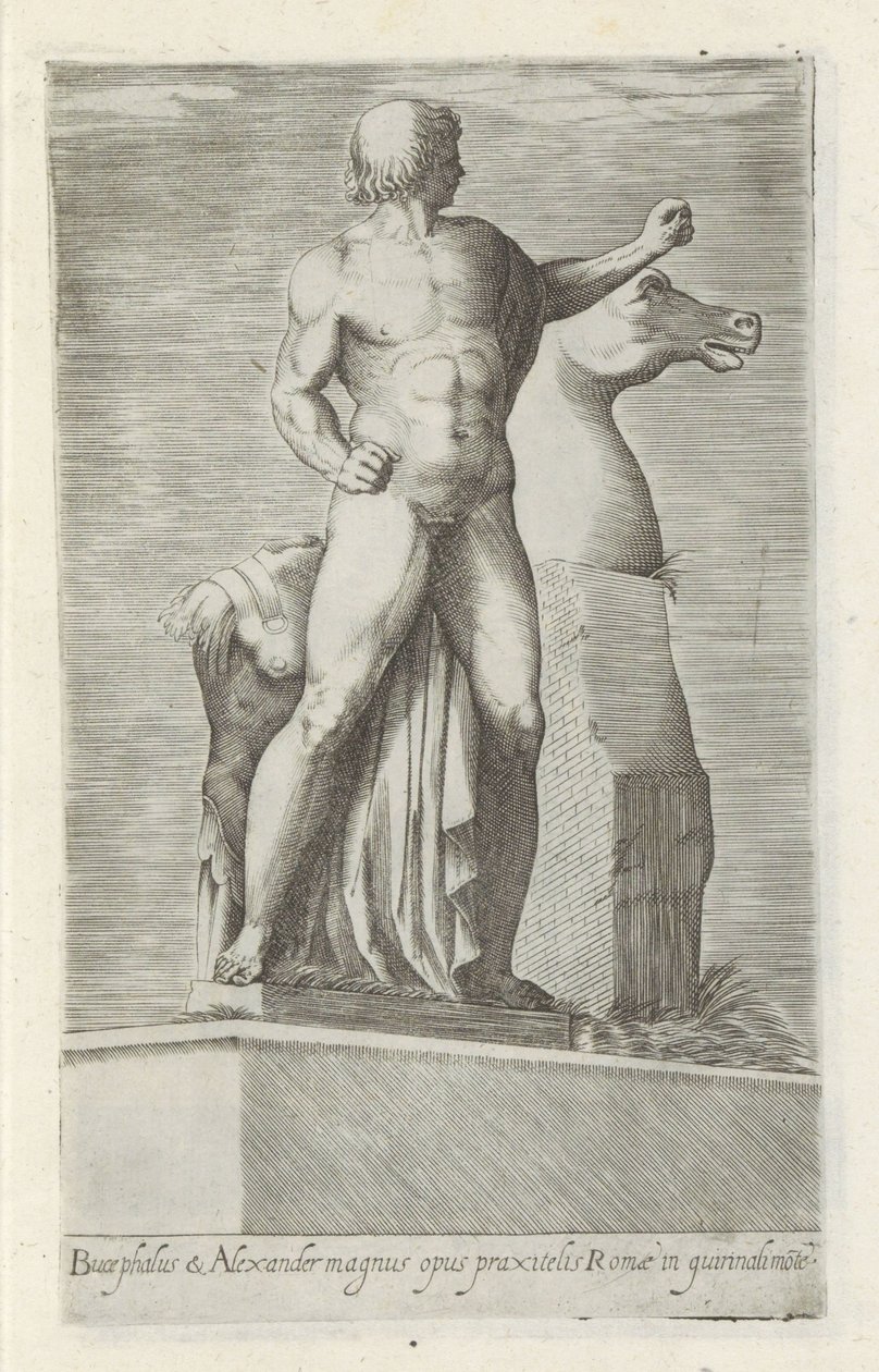 Sculptuur van een van de Dioscuren op het Quirinaal te Rome Bucéfalo y Alejandro la gran obra (...) (título sobre objeto) Antieke sculptn en Roma (título de la serie) Los íconos de las estatuas antiguas de la ciudad de Roma que se ven en lugares públicos ( de Anonymous
