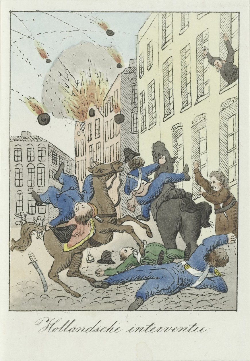 Caricatura de la intervención holandesa, 1831 Intervención holandesa (título sobre objeto) de Anonymous
