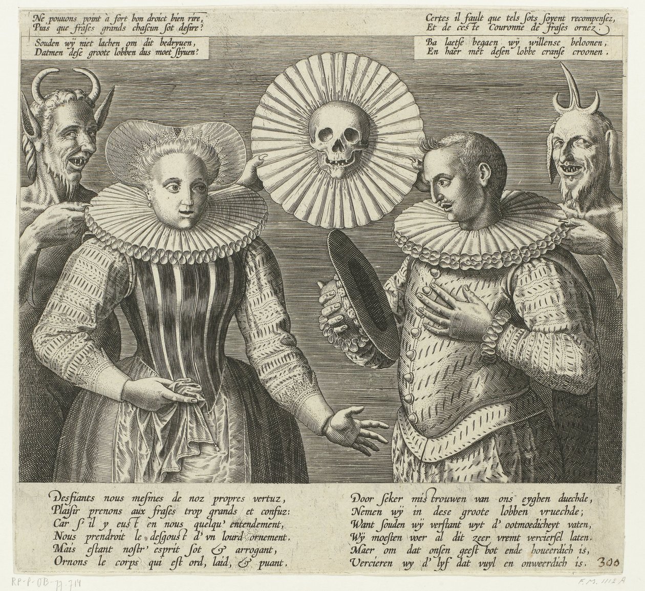 Caricatura sobre la gorguera rígida, hacia 1600 de Anonymous