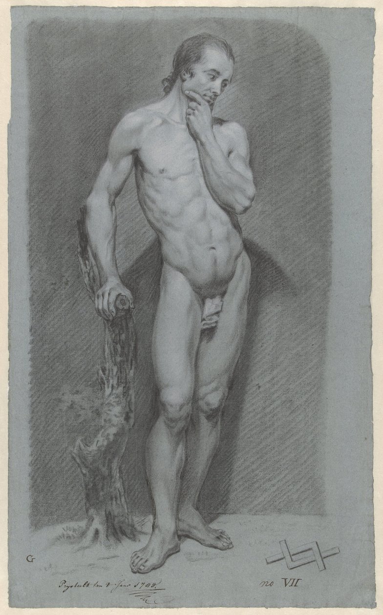 Desnudo masculino de pie de Anonymous