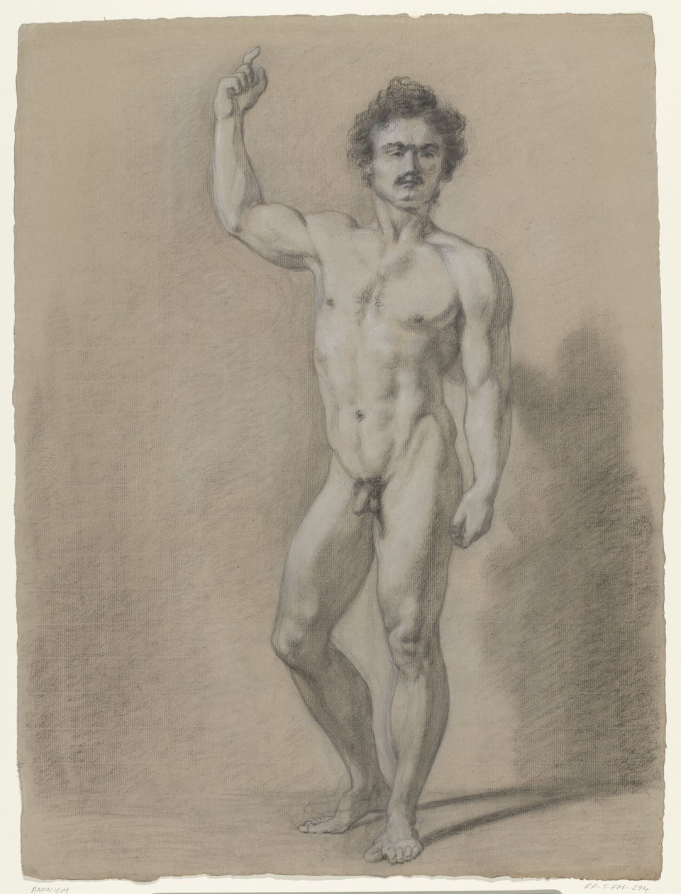 Desnudo masculino de pie, de frente de Anonymous