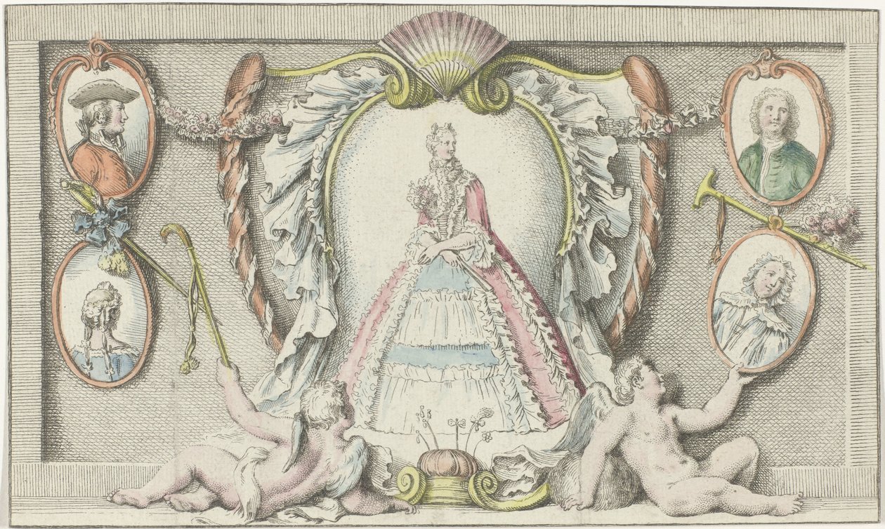 Mujer de pie, dos putti y cuatro medallones
Modos de 1730
Mercure de France (título de la serie) de Anonymous