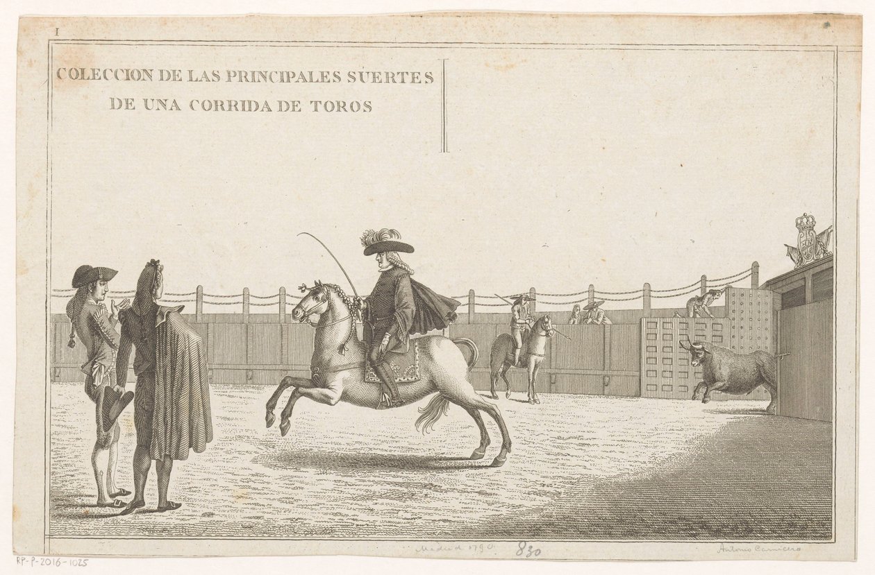 Toreros en una arena Colección de las principales suertes de una corrida de toros (título de serie sobre objeto) Colección de las maniobras taurinas más importantes (título de la serie) de Anonymous