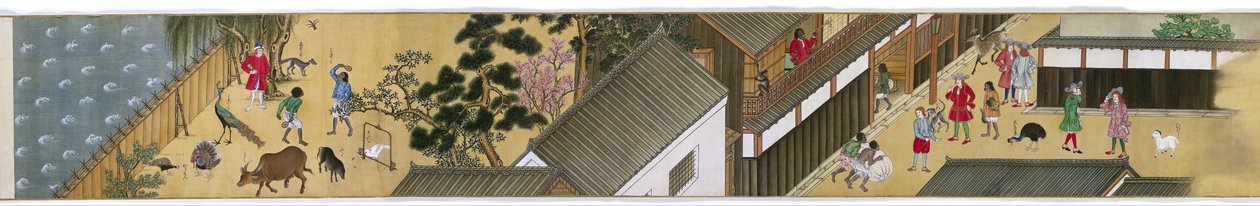 Te T Rajin g Post en Dejima Pergamino Nagasaki Garden Island de Anonymous