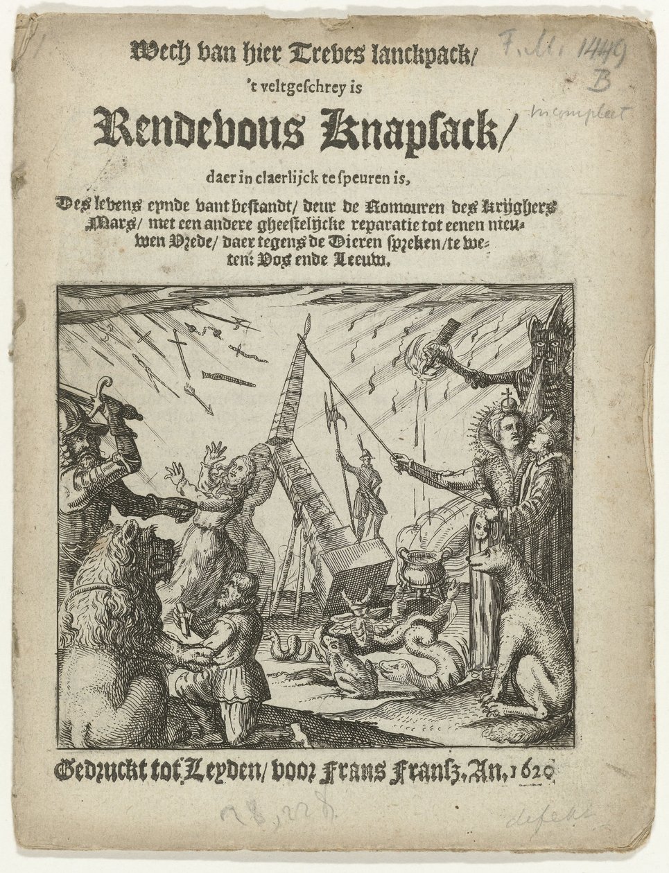 Portada del panfleto: Mochila Rendevous, 1620 de Anonymous