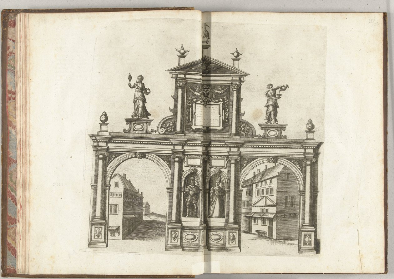 Escena con el emperador Maximiliano I y María de Borgoña, 1594 de Anonymous