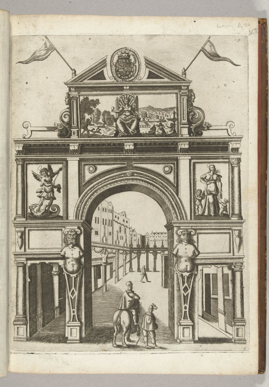 Puerta triunfal con la doncella de la ciudad, 1594 de Anonymous