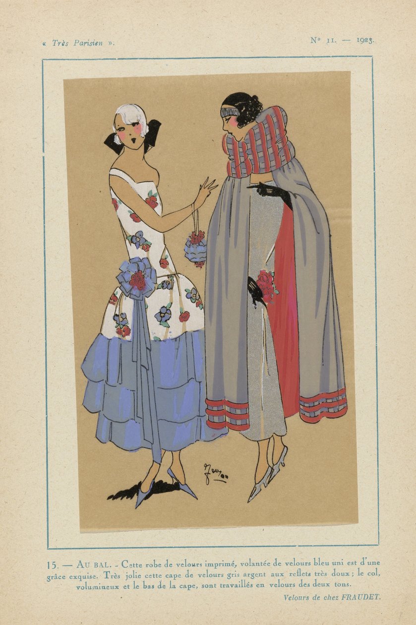 Muy parisino, 1923, nº 11: 15. - AU BAL. - Este vestido de terciopelo... de Anonymous