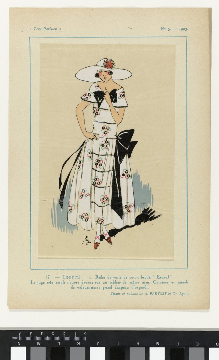 Muy parisino, 1923, nº 5: 17.- TIMIDEZ. - 1. Vestido velo... de Anonymous
